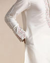 Creamy White Embroidery Detailed Kurta Set image number 2